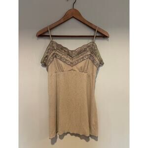 Y2K Babydoll Tank Top Womens Size L  Lace Cami 90s Slip Fairy Feminine Staple